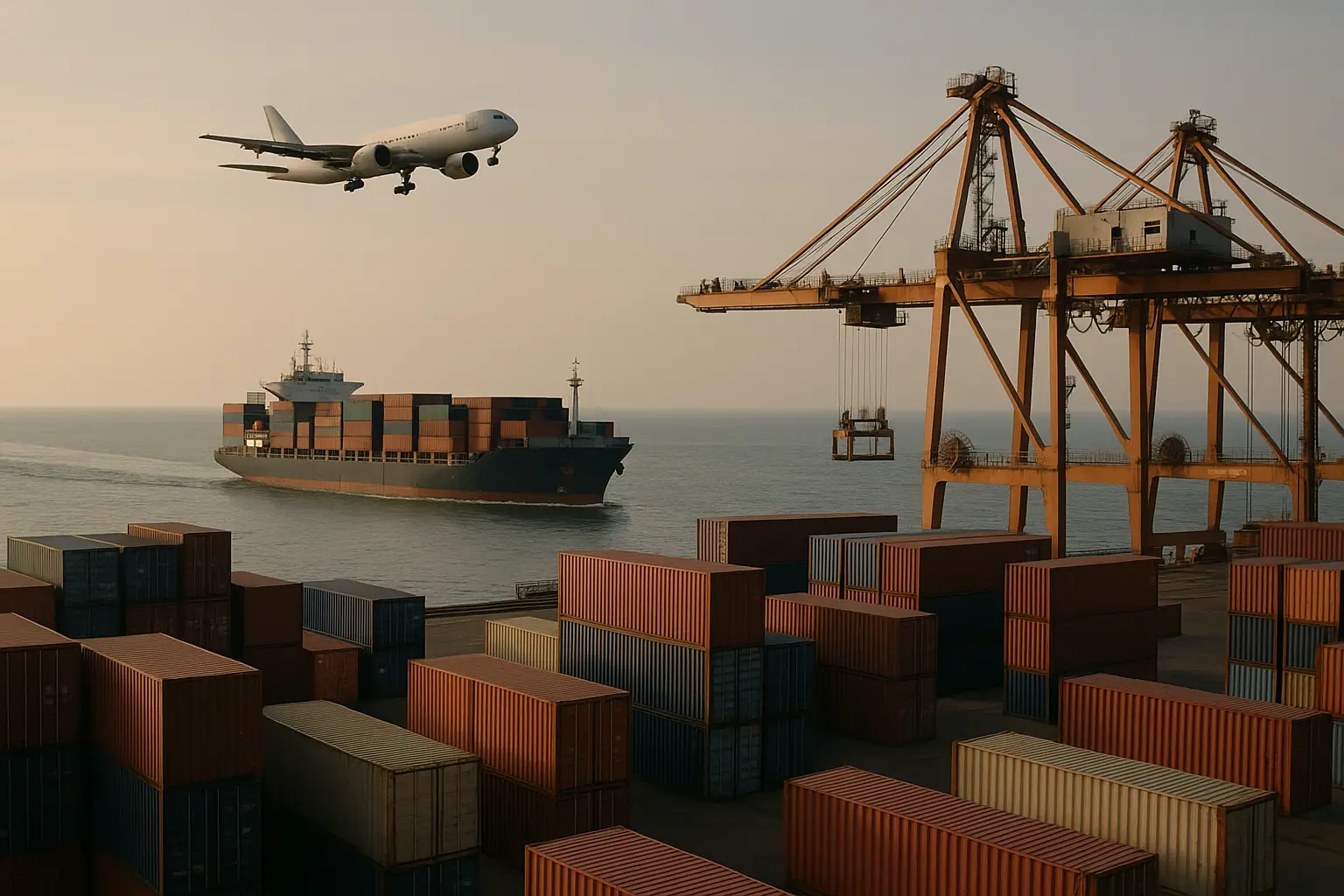 תמונה המציגה שילוח אווירי בתהליך שילוח אווירי בינלאומי